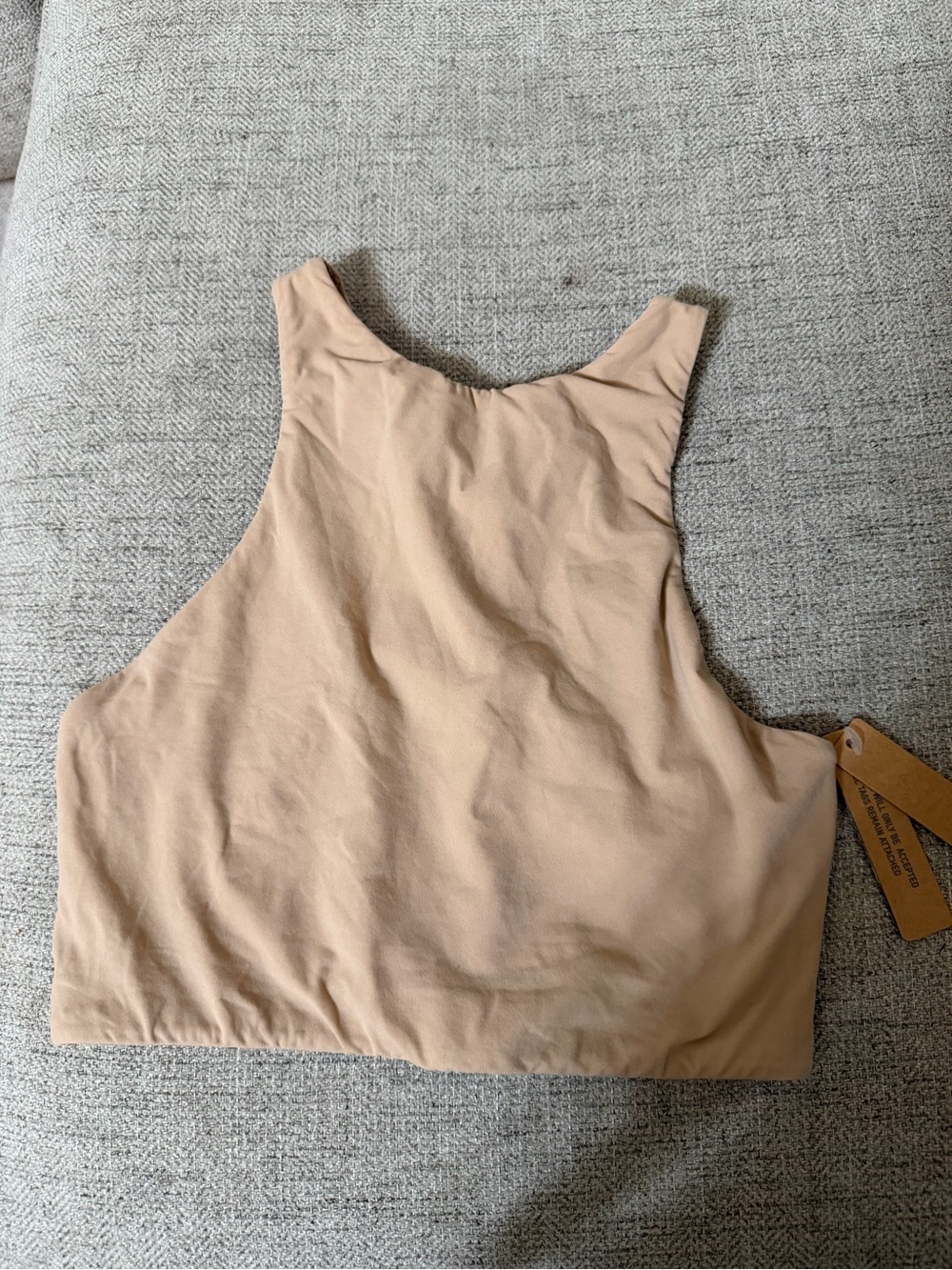 SKIMS High Neck Crop Tank Top - Beige